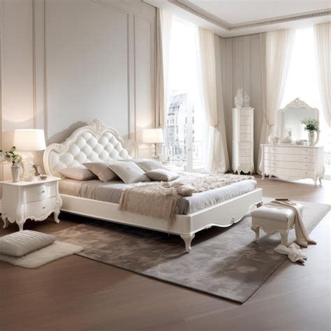 Premium AI Image | White bedroom set with a matching dresser and ...