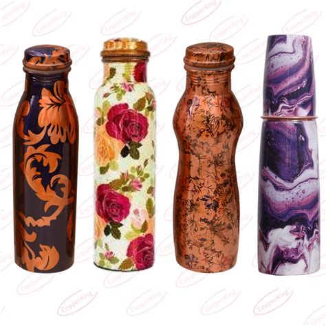 CopperKing Printed Clourful Pure Copper Water Bottle 1000 ML At Rs 520