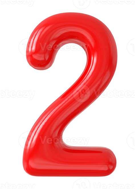 Number 2 3d Red 11297096 Png