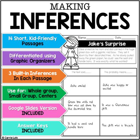 St Grade Reading Comprehension Making Inferences Worksheets Inferring