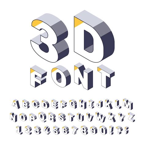 Isometrisch D Alfabet Driedimensionaal Eenvoudig Lettertype Met