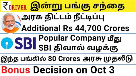 Sbi News Nifty Today Share Market News Tamil Share Market Stock News