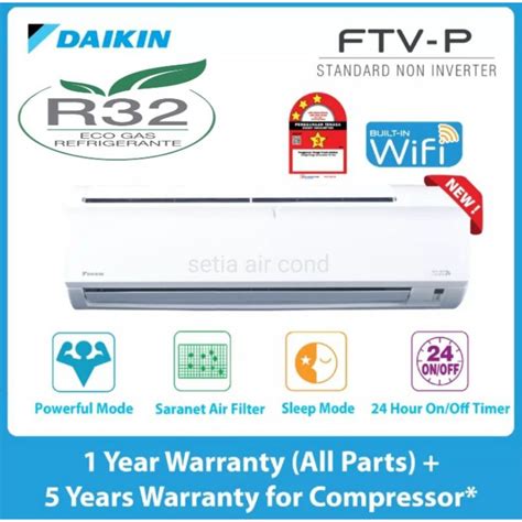 Daikin R32 1 0hp Standard Non Inverter Air Conditioner Ftv P Model