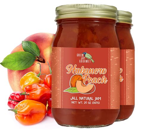 Green Jay Gourmet Peach Habanero Jam All Natural Peach Jam With Fresh Peaches