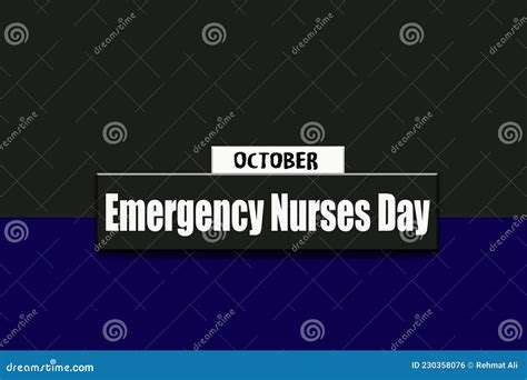 October Holidays Emergency Nurses Day Text Effect On Two Colors