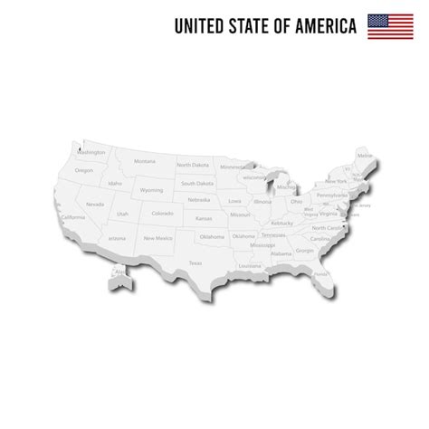 Mapa 3d dos eua mapa vetorial dos estados unidos da américa mapa dos