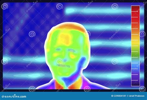 Vector Graphic Of Thermographic Image Of A Man Face Showing Different