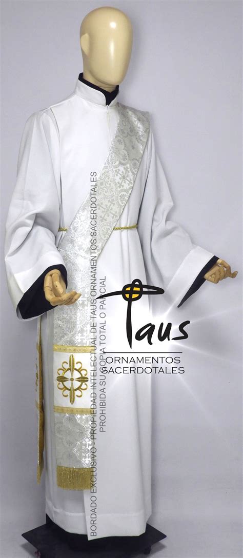 Estola Diaconal Tela Brocada Taus Ornamentos Sacerdotales