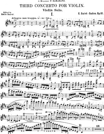 Violin Concerto No In B Minor Op Camille Saint Saens Free