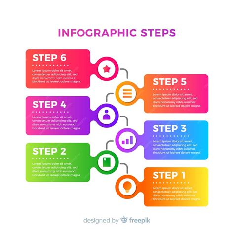 Infográfico Colorido Passos Design Plano Vetor Grátis