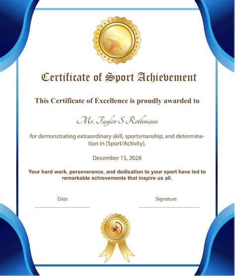 Premium Vector Certificate Of Sports Achievement Design Vector Template