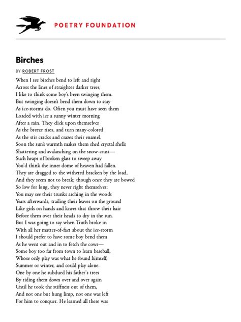 Birches By Robert Frost Poetry Foundation Pdf