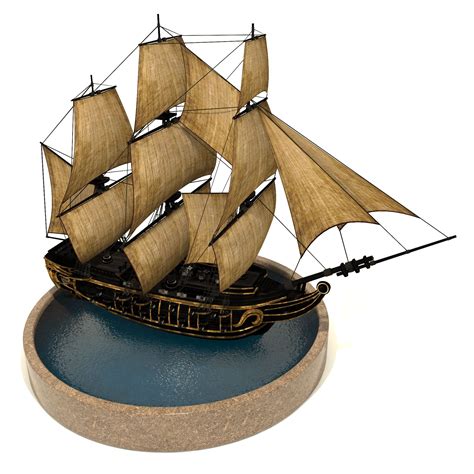 Pirate Ship D Model Max Fbx Obj Unknown Free D