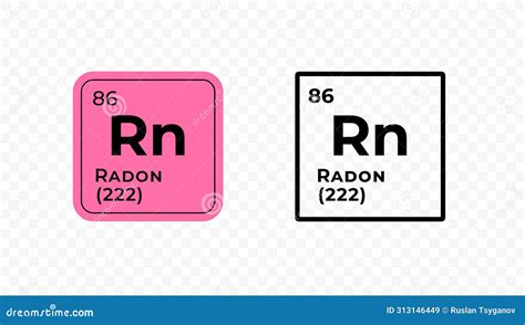 Radon Chemical Element Of The Periodic Table Vector Stock Vector