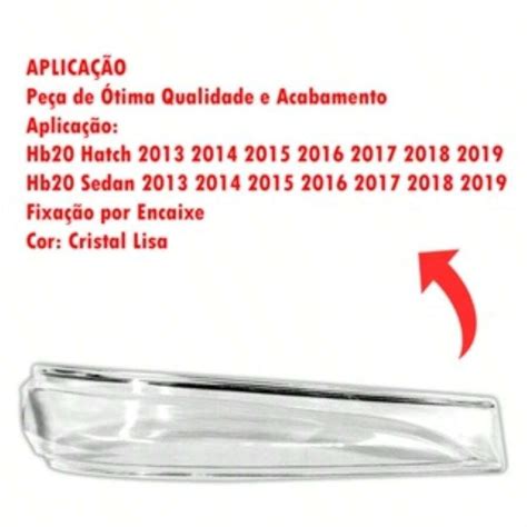 Lente Pisca Seta Retrovisor Lado Direito Adaptável Hb20 Hb20s 2013 2014