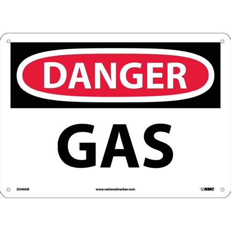 Accuformnmc Mchl Osha Danger Safety Sign Gas