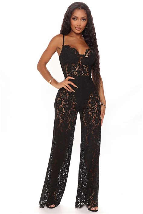 Evening Glow Lace Jumpsuit Black Fashion Nova Jumpsuits Fashion Nova