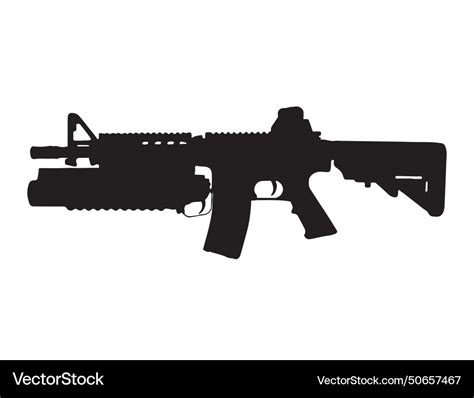 Machine gun silhouette art Royalty Free Vector Image