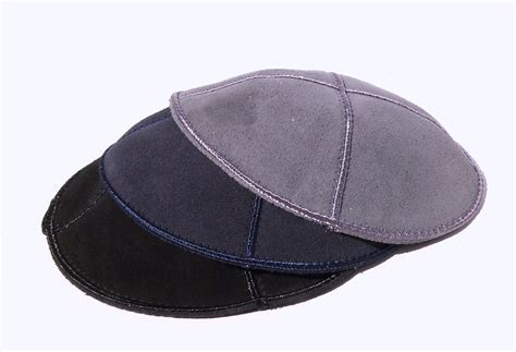 Купить Кипы, ермолки Stylish Blue Leather Suede Kippah Yarmulka Jewish ...