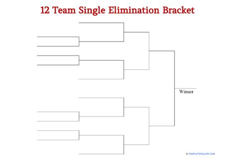 12 Team Single Elimination Bracket Download Printable PDF | Templateroller