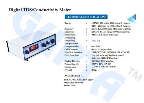 DELUX CONDUCTIVITY METER CUM TDS METER GUPTA BRAND 5000LT25