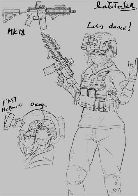 Girl with guns sketch 3 by ChertovGhoul on DeviantArt