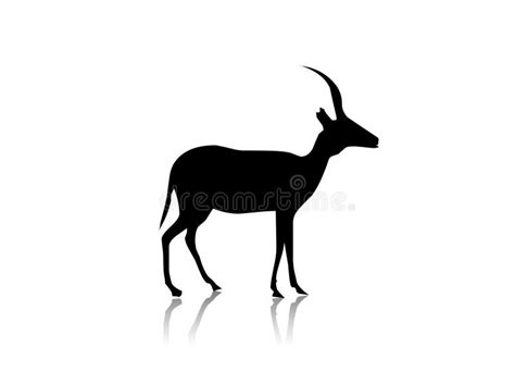 Jumping gazelle silhouette stock vector. Illustration of alone - 7335003