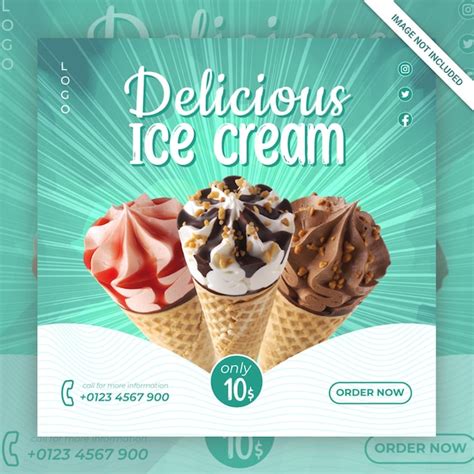 Premium Vector Special Delicious Ice Cream Banner Post Design For