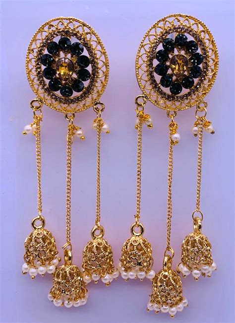 Floral Latkan Earrings With Bahubali Style