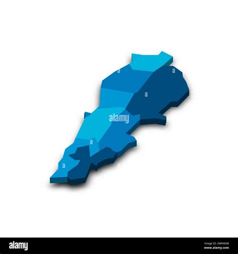 Lebanon Political Map Of Administrative Divisions Stock Vector Image