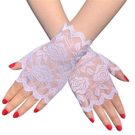 Gants Courts En Dentelle Transparente Pour Femmes Robe Fantaisie