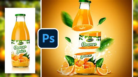 Photoshop Orange Juice Creative Poster Design Photoshop