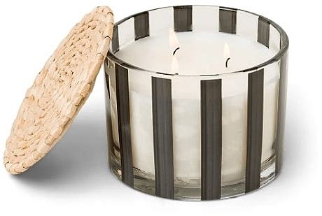 Paddywax Al Fresco Striped Glass Candle Palo Santo Sage Kvapioji