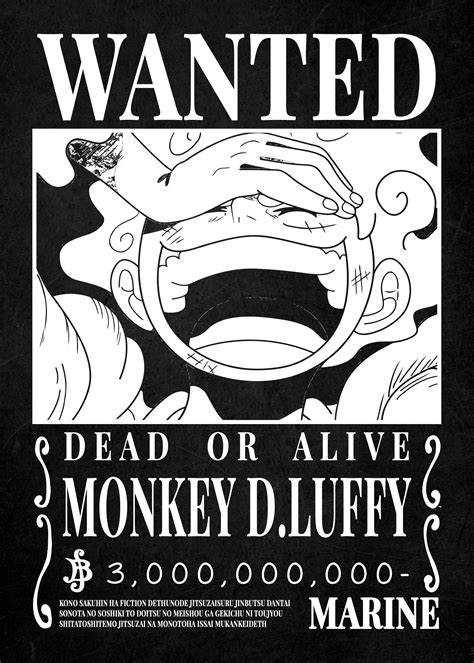 One Piece Wanted Luffy Metal Poster One Piece Cartoon, One Peice Anime ...