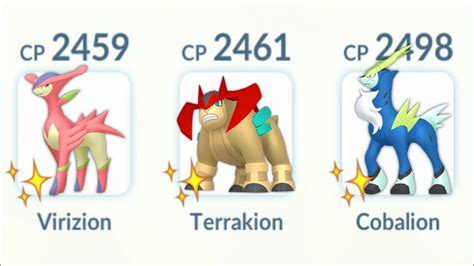 Using All Shiny Virizion Terrakion Cobalion Team In Pokemon Go Pvp