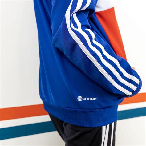 Adidas Trainingsanzug Kinder Colorblock Blau Rot Adidas Decathlon