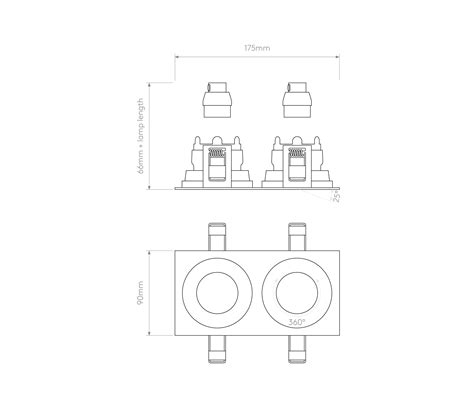 Pinhole Square Twin Adjustable Matt White Architonic