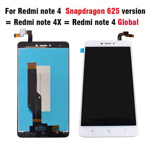 LCD Display Touch Screen Replacement For Xiaomi Redmi Note 4 MTK Helio