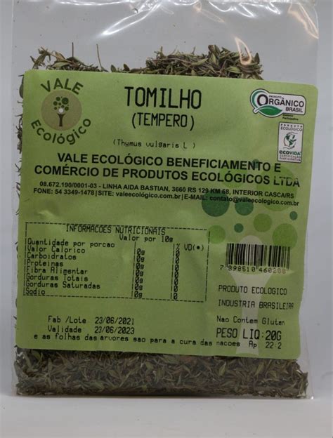 Tomilho Vale Ecológico 20g Armazém do Campo Rio de Janeiro