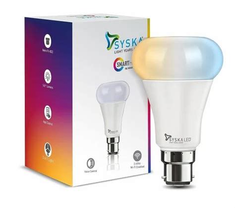 W Syska Smart Pumpkin Wifi B D Led Bulb Lm W Cool White At Rs