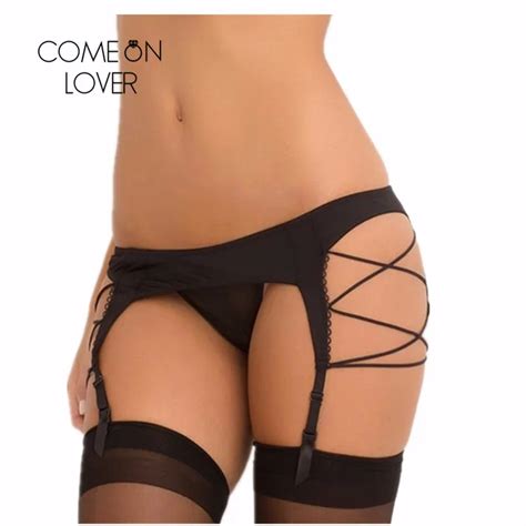 Comeonlover Low Waist Garters For Women Black Garter Belt Sexy For