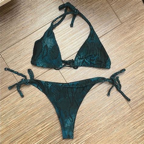 Zaful Swim Snake Skin Print Bikini Poshmark