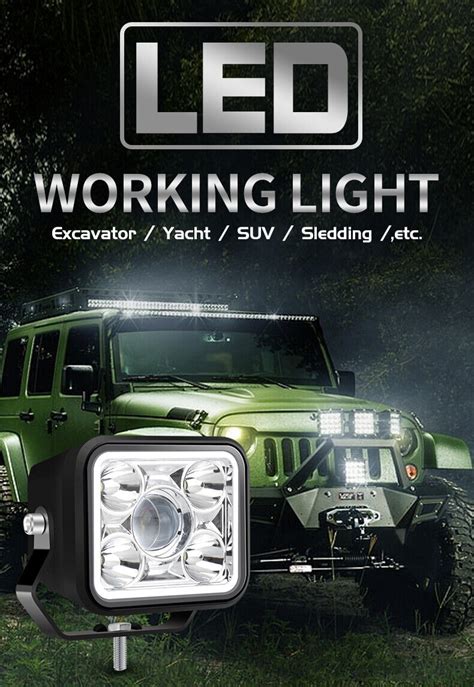 3inch Flush Mount LED Work Light Bar Cube Pod Driving Spot Fog Off Road