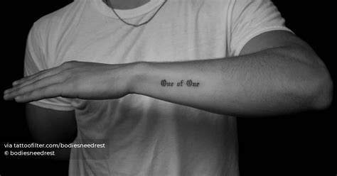 One Of One Lettering Tattoo On The Wrist