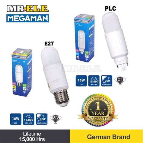 SIRIM MEGAMAN 10W LED E27 PLC 10W STICK BULB YTP38Z1 COOLWHITE 4000K