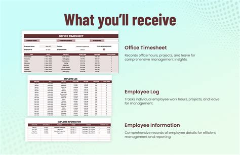 Office Timesheet Template - Download in Excel, Google Sheets | Template.net