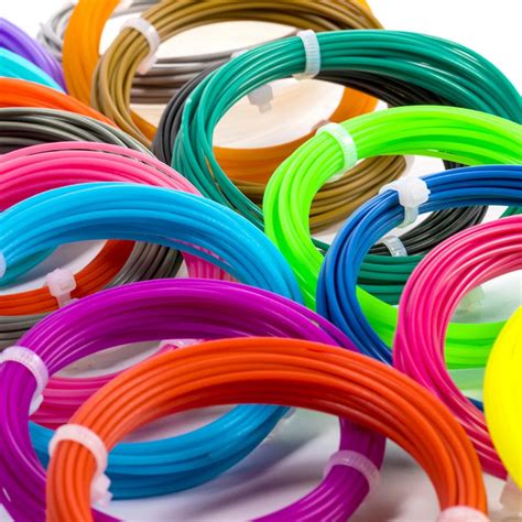 Купить Пластик для 3Д ручки 20 цветов по 10 м Нить для 3D ручки PLA ...