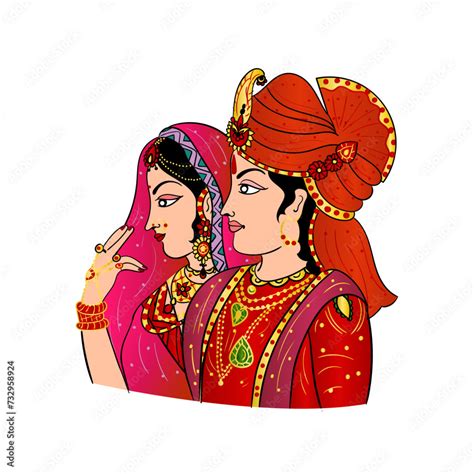 Indian Wedding Symbol Indian Groom And Bride Color Clipart Indian