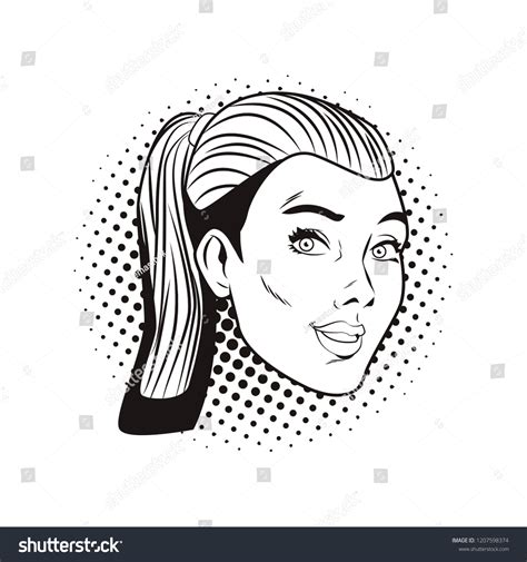 Pop Art Woman Cartoon Royalty Free Stock Vector 1207598374