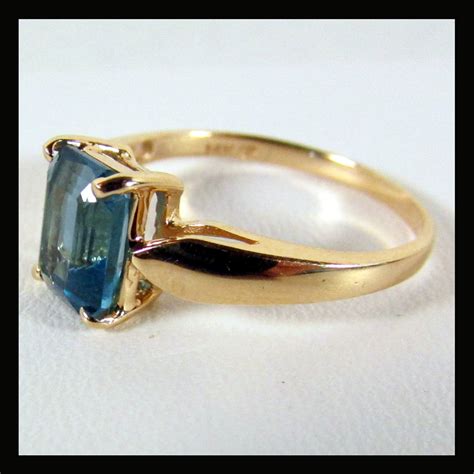 14k Yellow Gold London Blue Topaz Ring Size 7 1 4 From 4sot On Ruby Lane